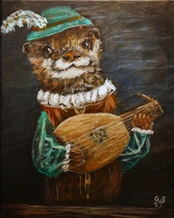lutrine lutenist  8x10 acrylic on canvas by wizardsof12 dfg9m9r-fullview